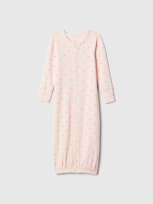 1 of 8 showing, with the color barely pink of product Baby Rib Convertible Sleep Gown