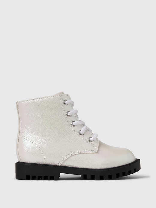 Image number 1 showing, Baby & Toddler Metallic Lace-Up Boots