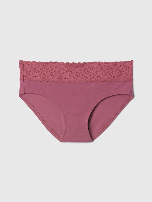 Image number 4 showing, Organic Stretch Cotton Lace-Trim Hipster