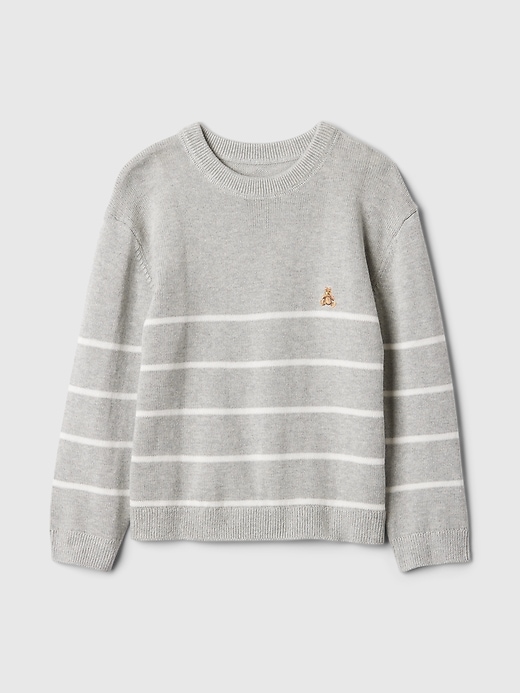 1 of 8 showing, with the color light grey heather of product Baby & Toddler Relaxed Crewneck Sweater
