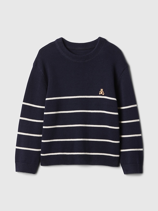 1 of 8 showing, with the color navy uniform blue of product Baby & Toddler Relaxed Crewneck Sweater
