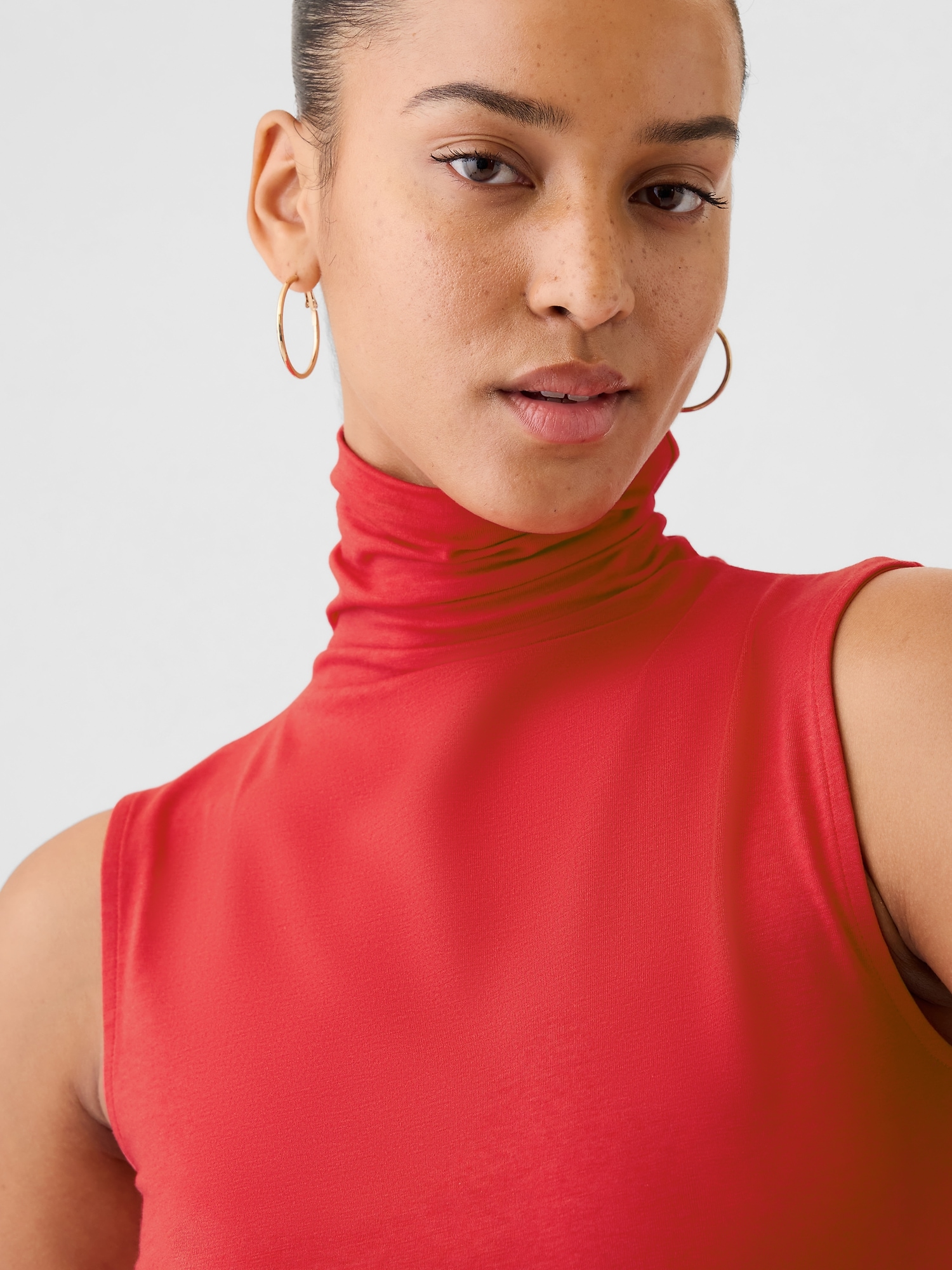 Red turtleneck tank top cheap