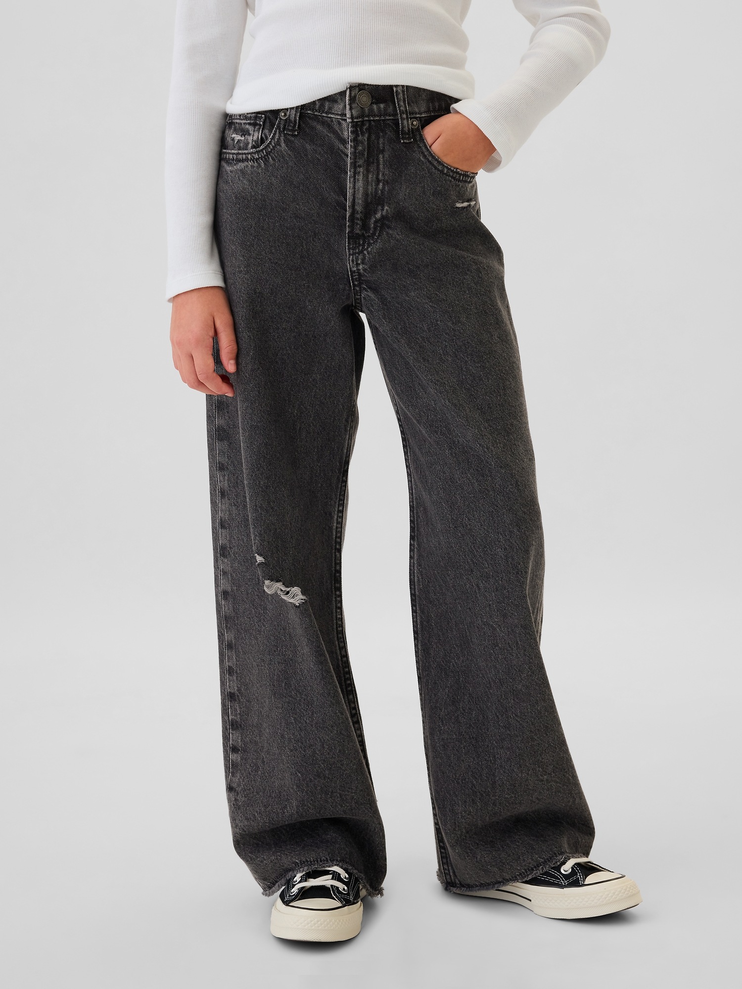 Детские джинсы Gap Kids Low Rise Stride Wide-Leg Jeans — фото 2