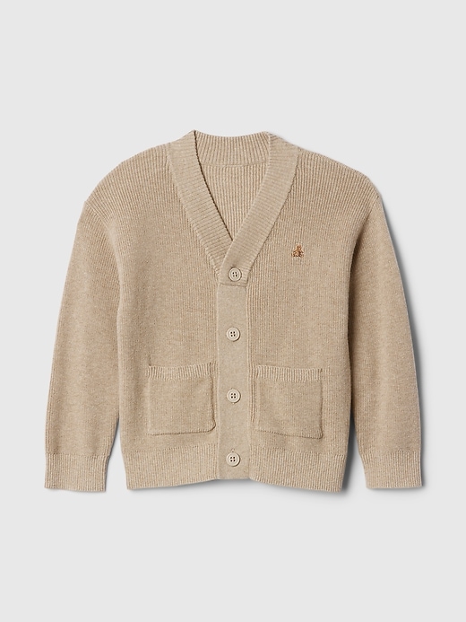 1 of 8 showing, with the color khaki of product Baby & Toddler Shaker Stitch Cardigan