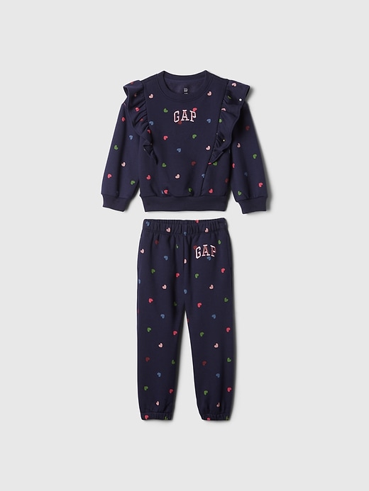 Image number 1 showing, Baby & Toddler VintageSoft Ruffle Logo Sweat Set