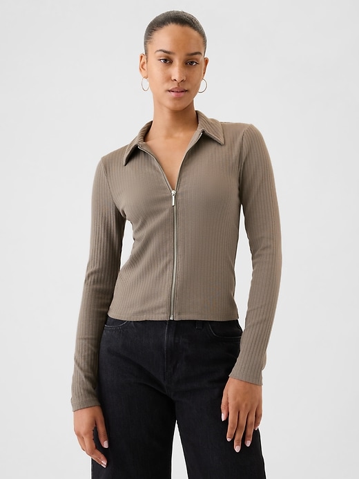 Modern Rib Zipper Shirt | Gap