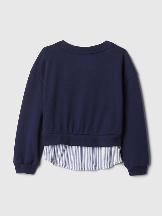 2 of 8 showing, with the color navy uniform blue of product Baby & Toddler Vintage Soft Layered Logo Sweatshirt