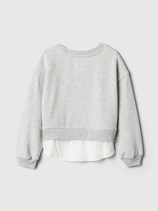 2 of 8 showing, with the color heather grey of product Baby & Toddler Vintage Soft Layered Logo Sweatshirt