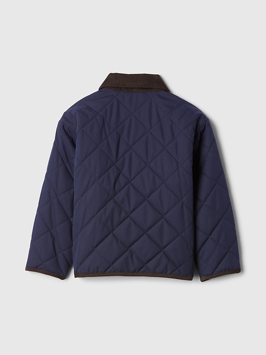 2 of 8 showing, with the color navy uniform blue of product Baby & Toddler Recycled Quilted Field Jacket