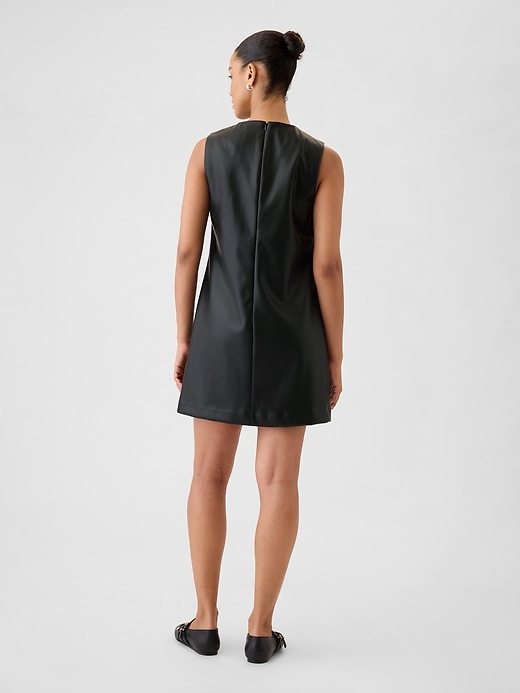Vegan Leather Mini Shift Dress Vegan Leather Mini Shift Dress