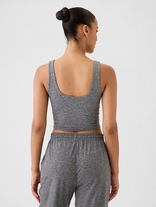 2 of 8 showing, with the color heather grey of product GapFit Lightweight Brushed Jersey Brami
