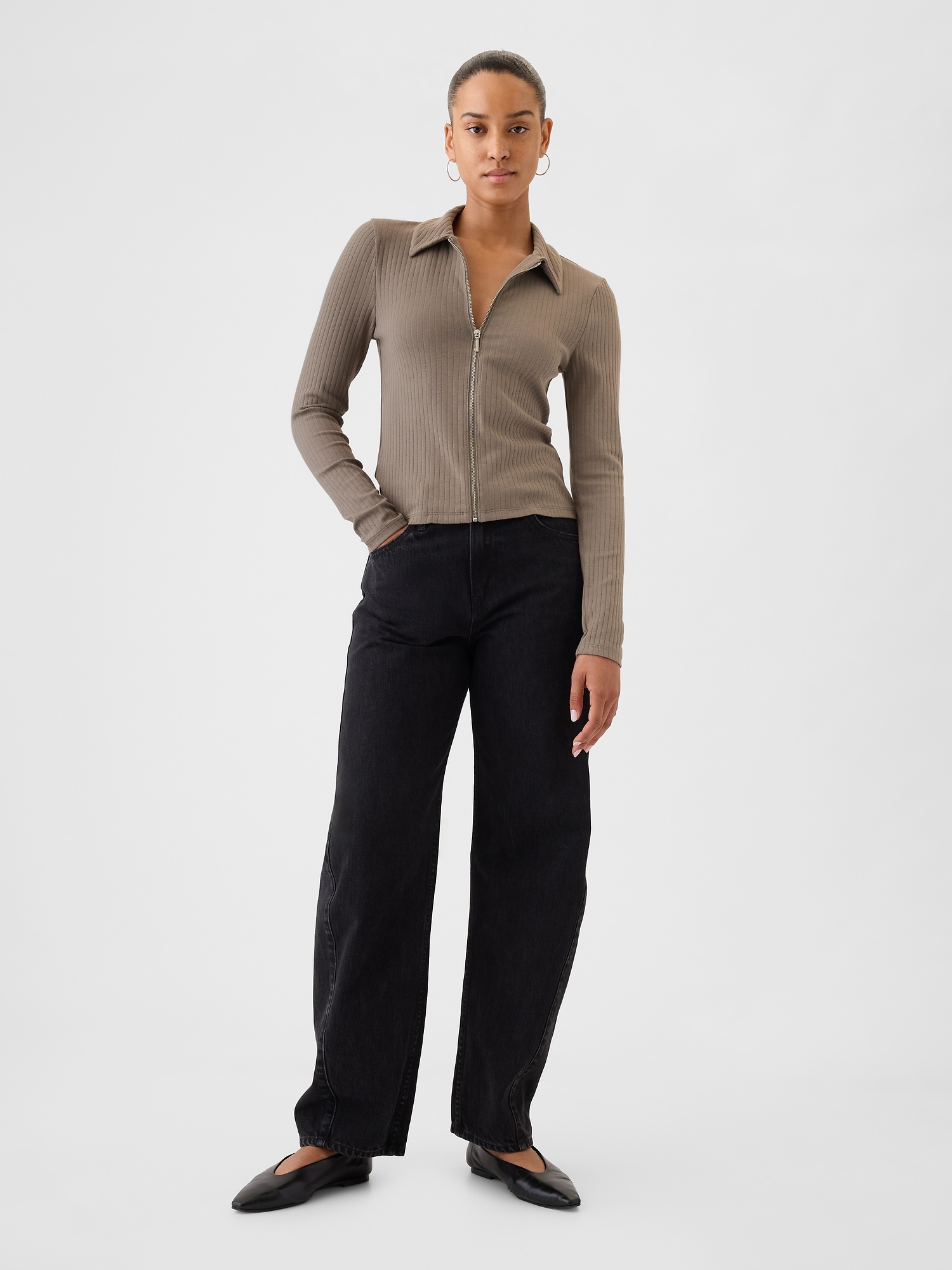 Modern Rib Zipper Shirt | Gap