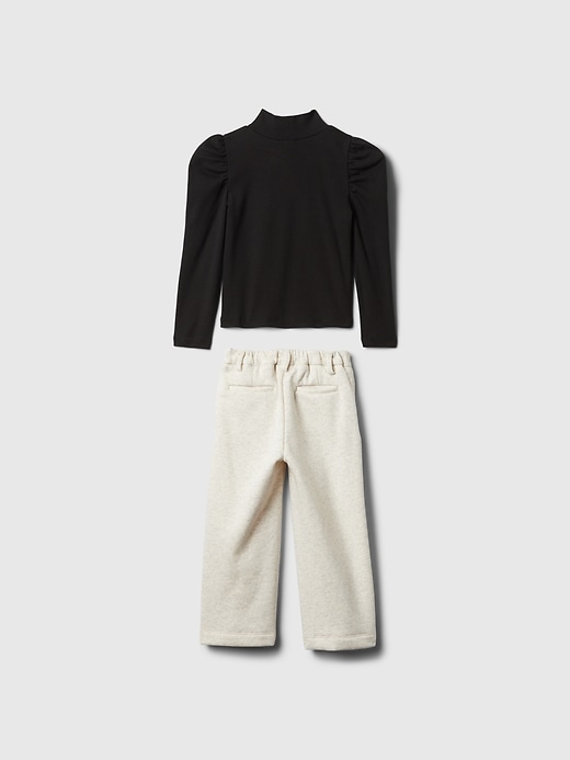 2 of 8 showing, with the color Grey of product Baby & Toddler Mockneck Outfit Set