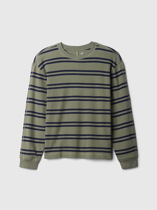 1 of 8 showing, with the color mesculen green of product Kids Waffle-Knit T-Shirt