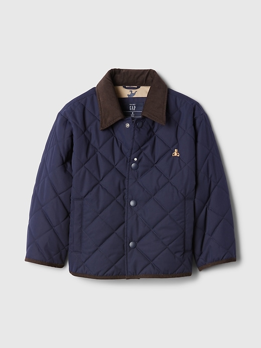1 of 8 showing, with the color navy uniform blue of product Baby & Toddler Recycled Quilted Field Jacket