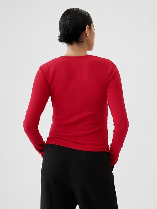2 of 8 showing, with the color Modern red of product Modern Rib Square-Neck Top