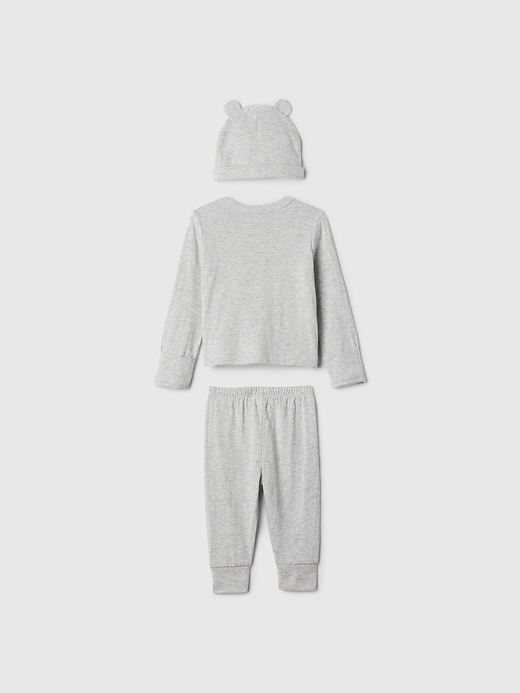 2 of 8 showing, with the color Heather grey of product Baby First Favorites Crossover Outfit Set