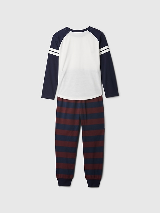 2 of 8 showing, with the color multi stripe of product Kids Recycled PJ Jogger Set