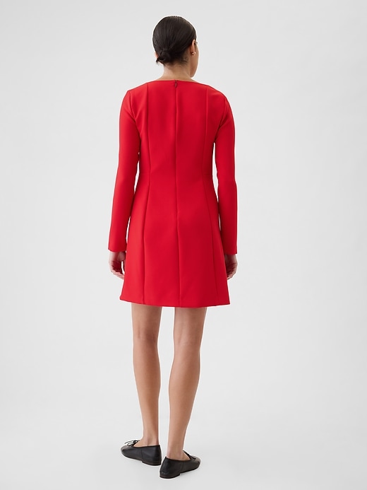 2 of 8 showing, with the color modern red of product Square-Neck Mini Dress