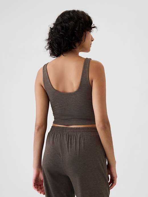 2 of 8 showing, with the color terra brown of product GapFit Lightweight Brushed Jersey Brami