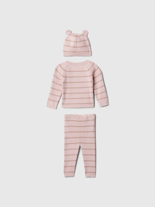 2 of 8 showing, with the color primitive pink of product Baby Wrap Sweater Outfit Set