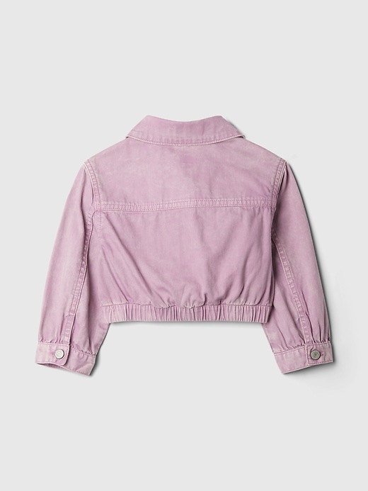 2 of 8 showing, with the color lavender mist of product Baby & Toddler Cropped Denim Jacket