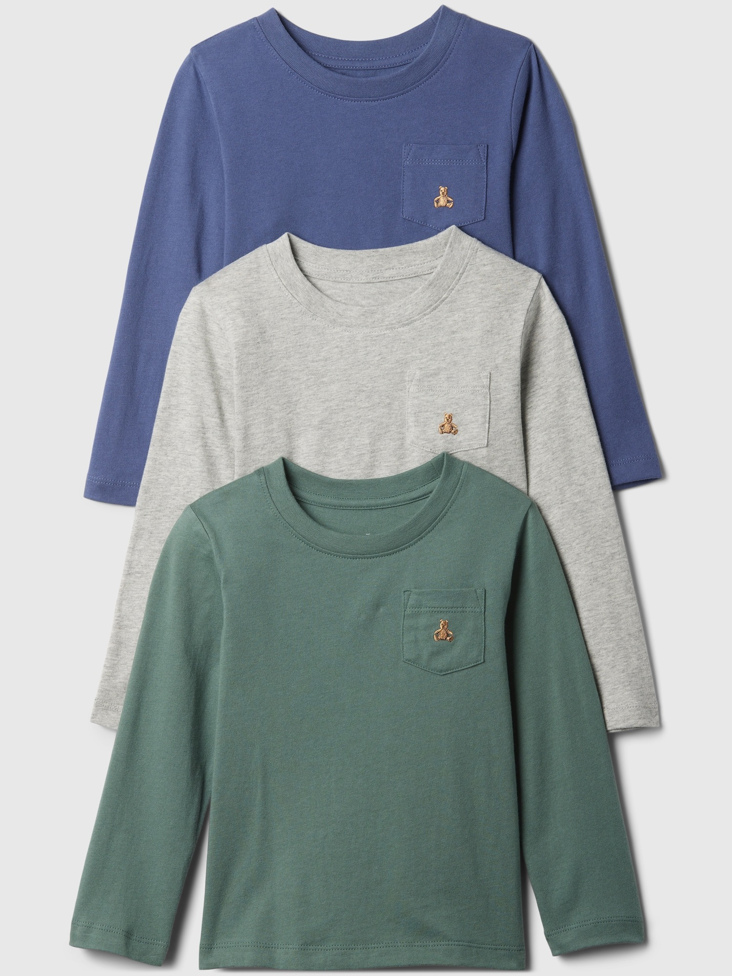 Gap Baby & Toddler Mix & Match Pocket T-shirts (3-pack) In Quiet Blue