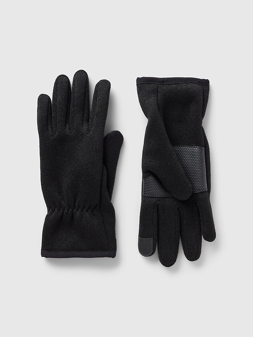 1 of 8 showing, with the color true black of product Kids Recycled Gloves