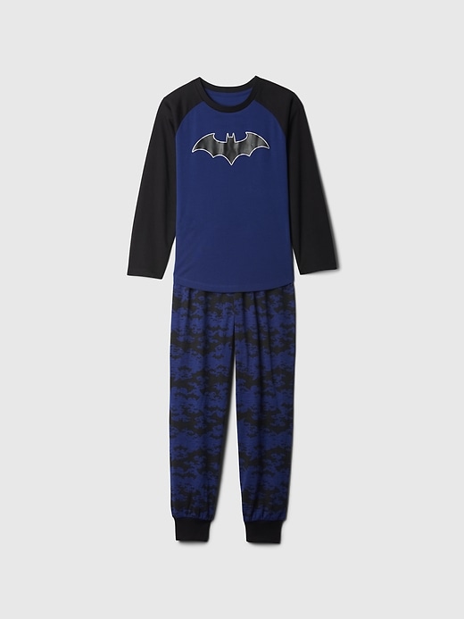 1 of 8 showing, with the color batman of product GapKids &#124 DC Recycled Batman PJ Joggers Set