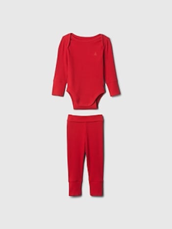 Baby Grow-With-Me Rib Outfit Set
