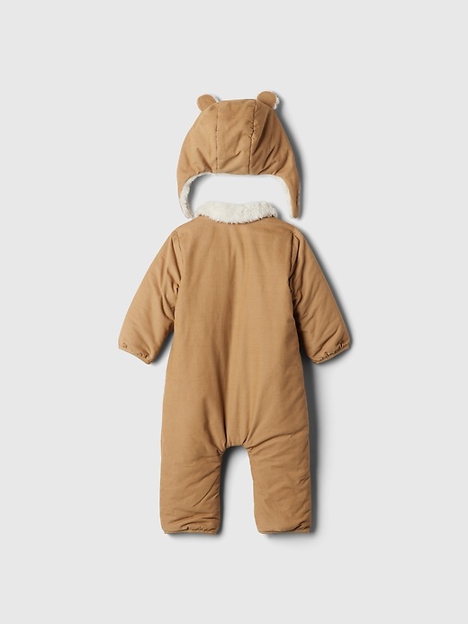 2 of 8 showing, with the color mojave brown of product Baby Corduroy One-Piece Outfit Set