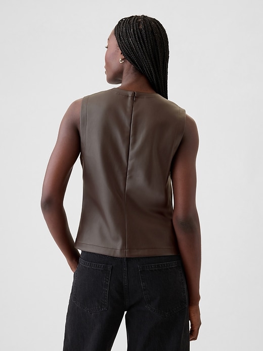 2 of 8 showing, with the color terra brown of product Vegan Leather Shell Tank