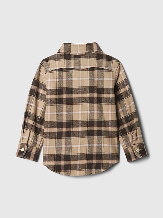 2 of 8 showing, with the color brown plaid of product Baby & Toddler Organic Cotton Flannel Shirt