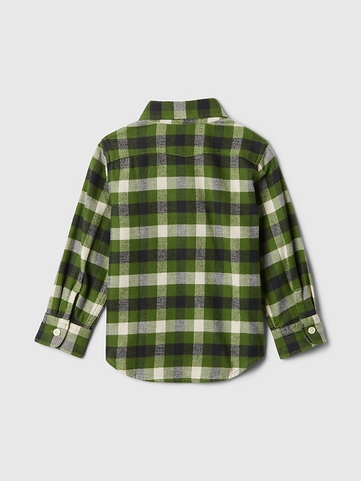 2 of 8 showing, with the color green plaid of product Baby & Toddler Organic Cotton Flannel Shirt