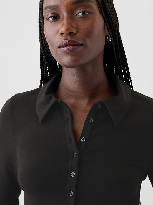 Image number 4 showing, Modern Polo Crop Shirt