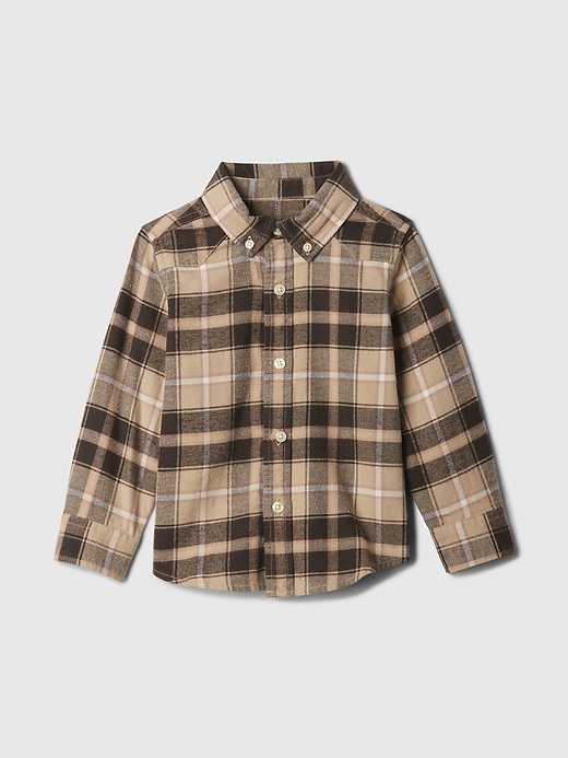 1 of 8 showing, with the color brown plaid of product Baby & Toddler Organic Cotton Flannel Shirt