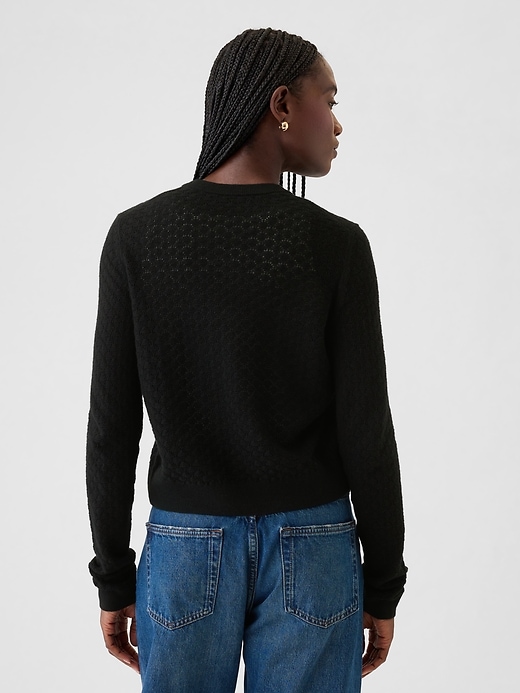 2 of 8 showing, with the color BLACK of product Pointelle Cardigan