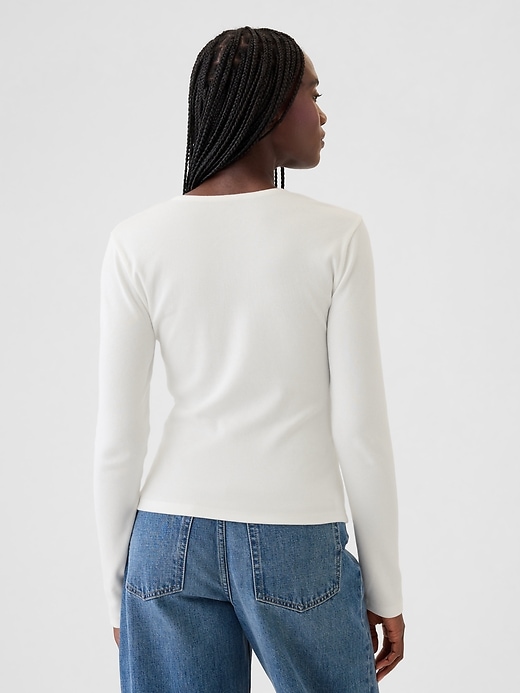 2 of 8 showing, with the color new off white of product Modern Rib Square-Neck Top