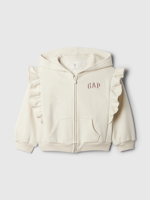 Image number 1 showing, Baby & Toddler Vintage Soft Logo Ruffle Zip Hoodie