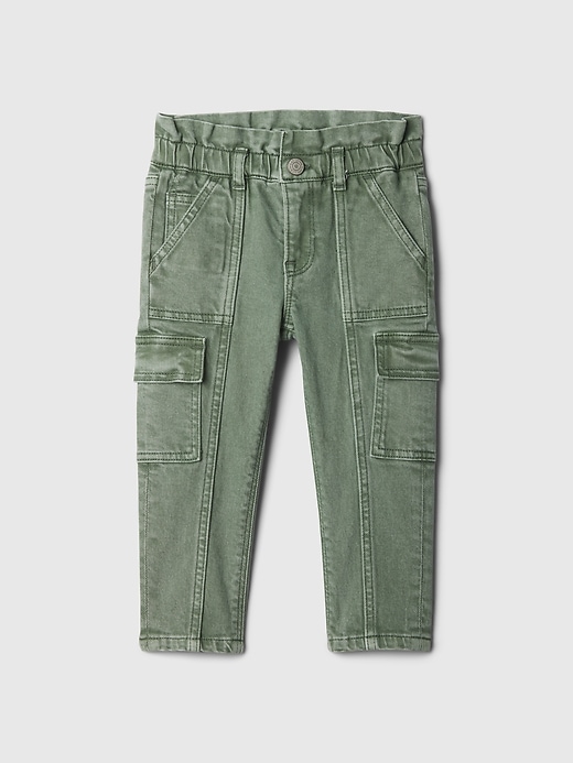 Image number 1 showing, Baby & Toddler Just Like Mom Ruffle Cargo Jeans