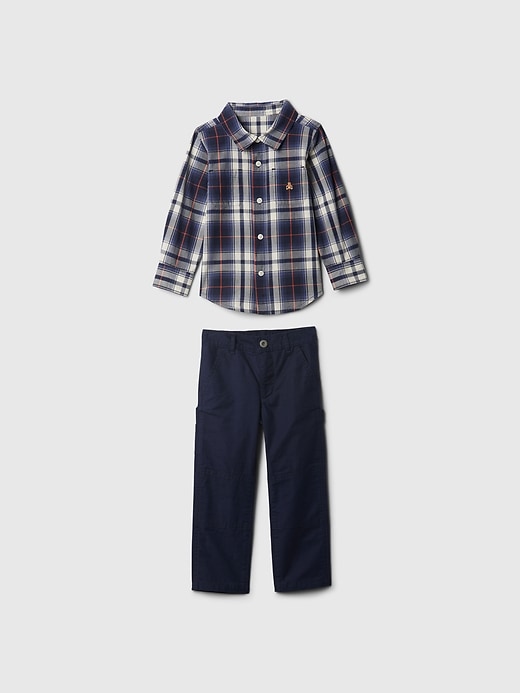 1 of 8 showing, with the color dark night blue of product Baby & Toddler Carpenter Pant Set