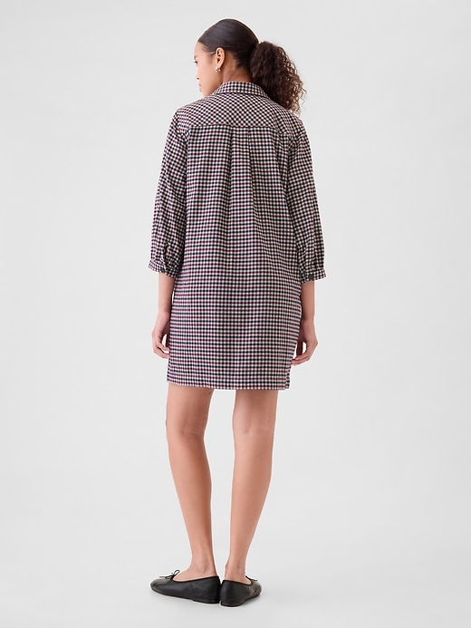2 of 8 showing, with the color Red and blue plaid of product Flannel Utility Mini Shirtdress