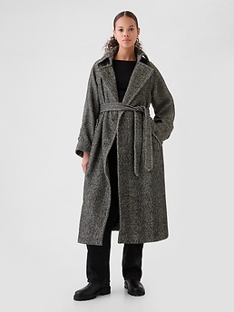 Double-Breasted Herringbone Belted Trench Coat | Gap Double-Breasted Herringbone Belted Trench Coat | Gap
