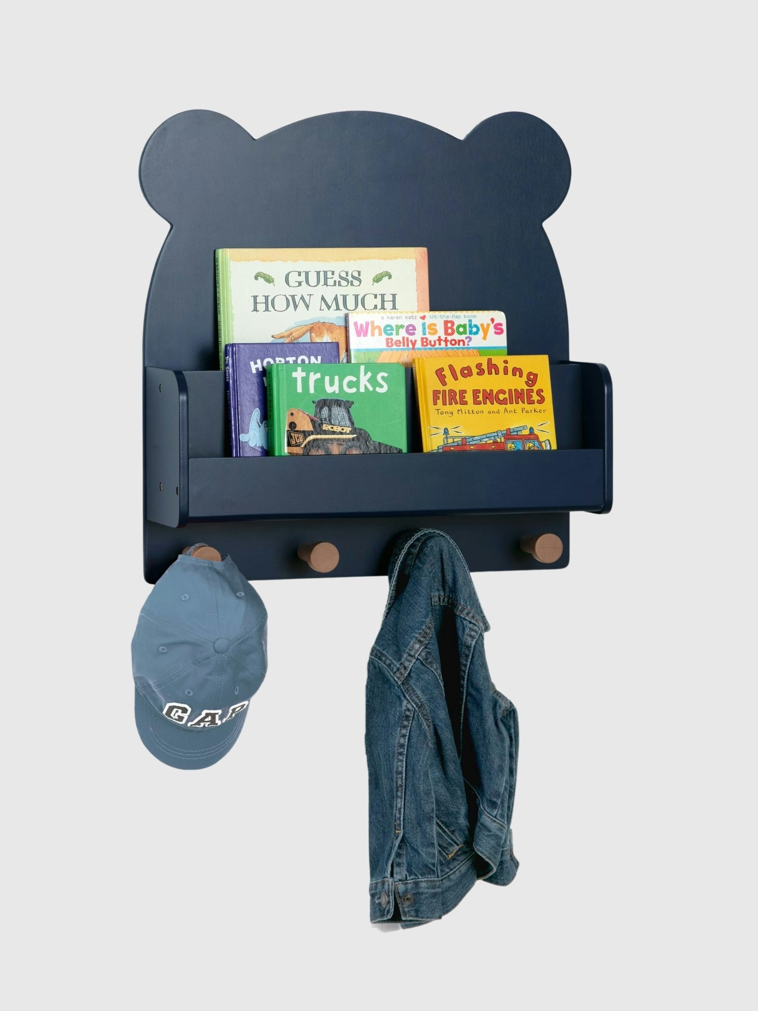 babyGap Brannan Bear Wall Shelf with 4 Hooks - Blue