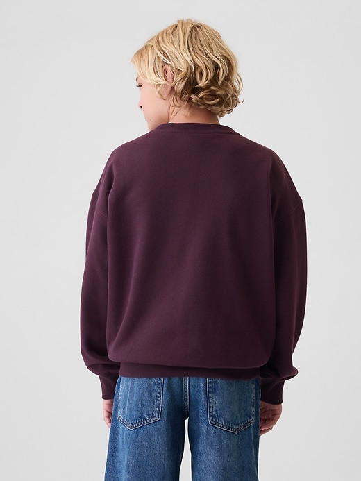 2 of 8 showing, with the color purple of product Kids VintageSoft Relaxed Sweatshirt