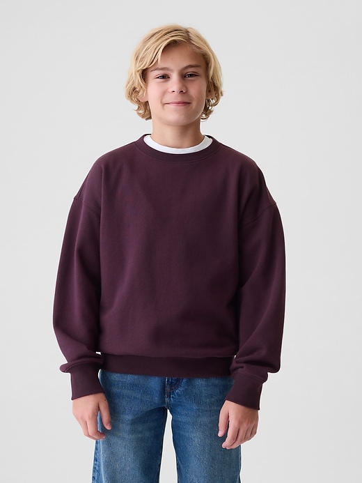 1 of 8 showing, with the color purple of product Kids VintageSoft Relaxed Sweatshirt