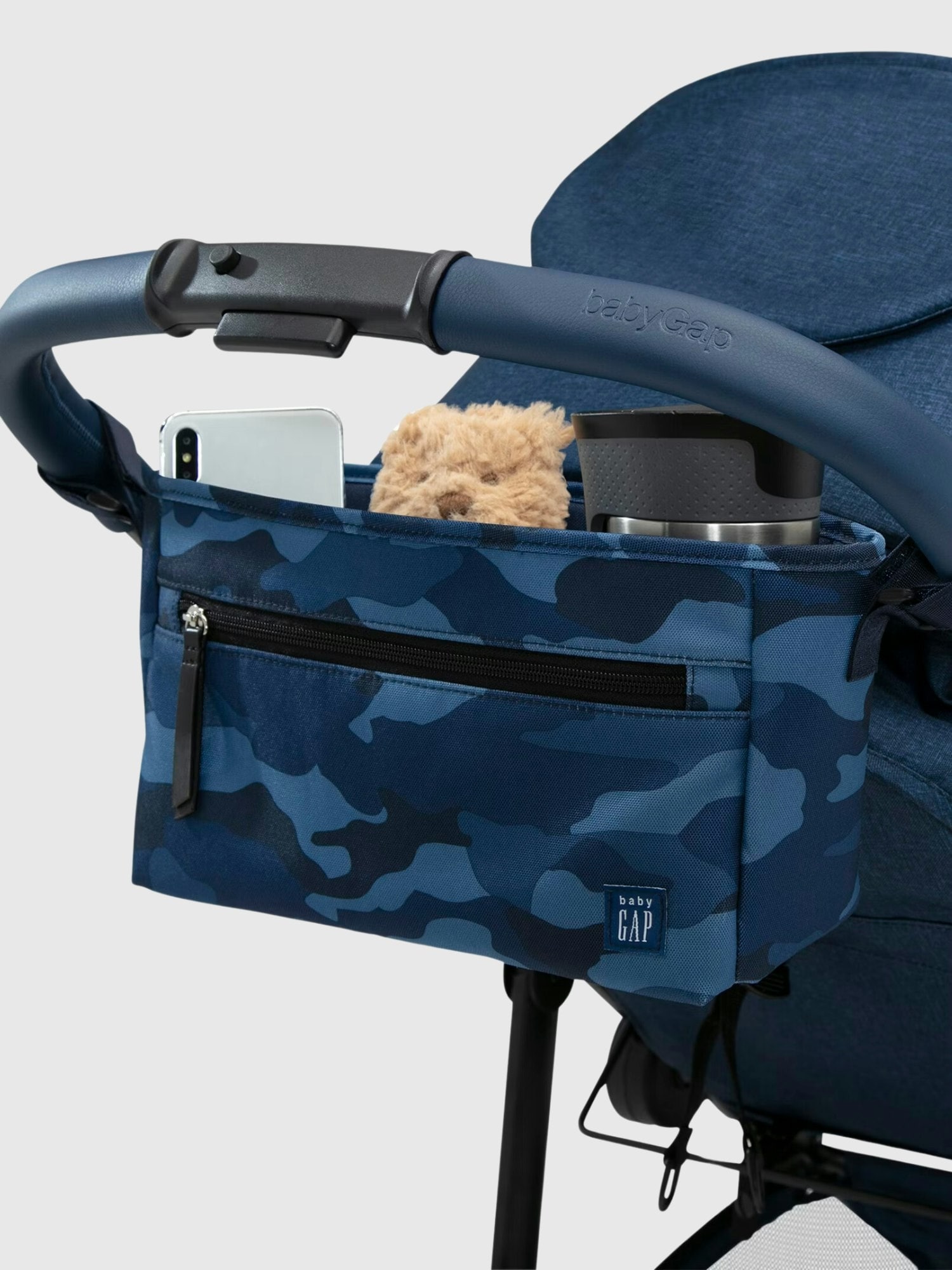 Органайзер для родителей на одинарную коляску babyGap Classic, цвет: Тёмно-синий камуфляжный — фото 3