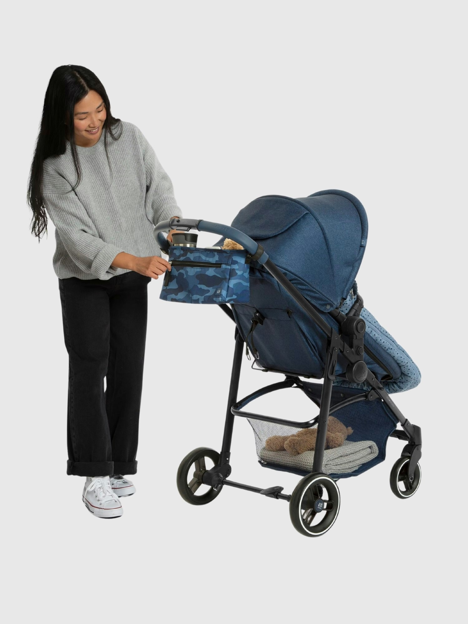 Органайзер для родителей на одинарную коляску babyGap Classic, цвет: Тёмно-синий камуфляжный — фото 2