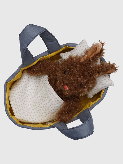 2 of 8 showing, with the color Multi of product Moppettes Beau Bunny Stuffed Animal Bassinet and Pillow