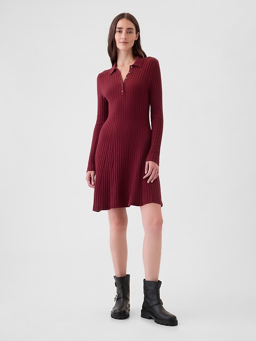 Image number 1 showing, CashSoft Polo Sweater Mini Dress
